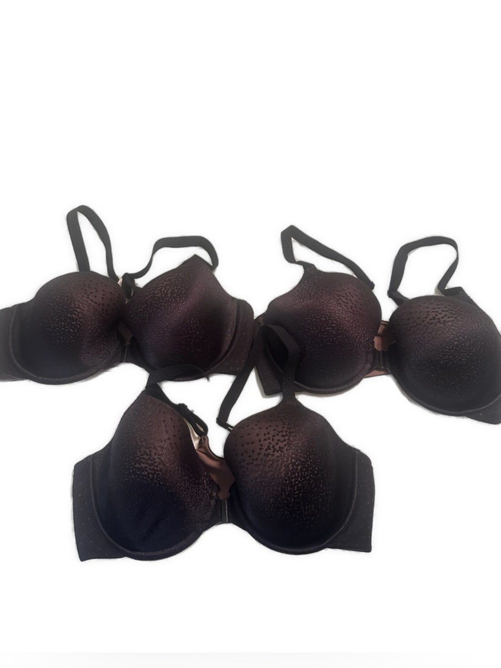 LOT of 3 Wacoal LIKE NEW Black Back
Appeal Front-Close Closure T-Shirt Bra 36D